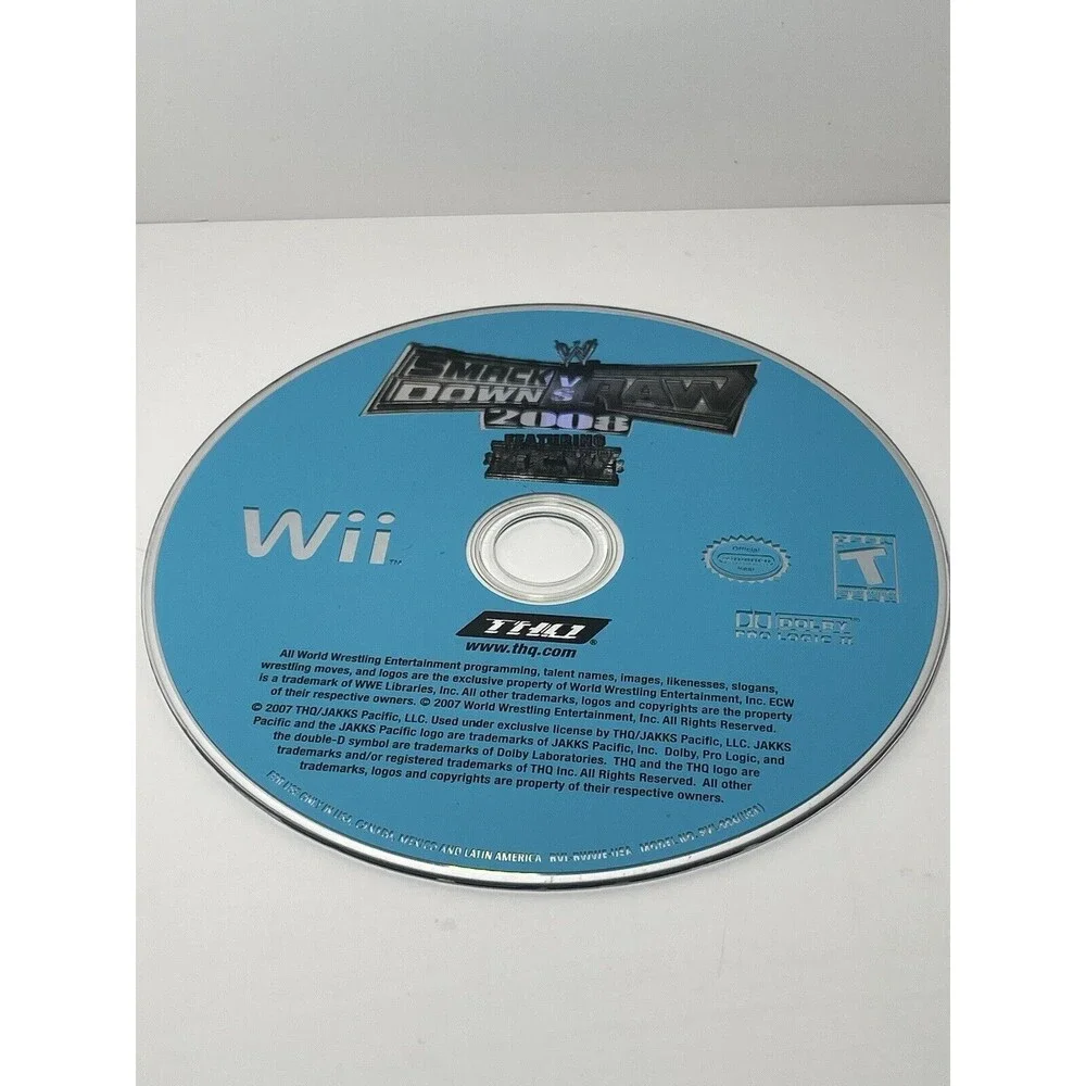 Smack Down vs Raw 2008 Featuring ECW  (Nintendo Wii) Tested Working